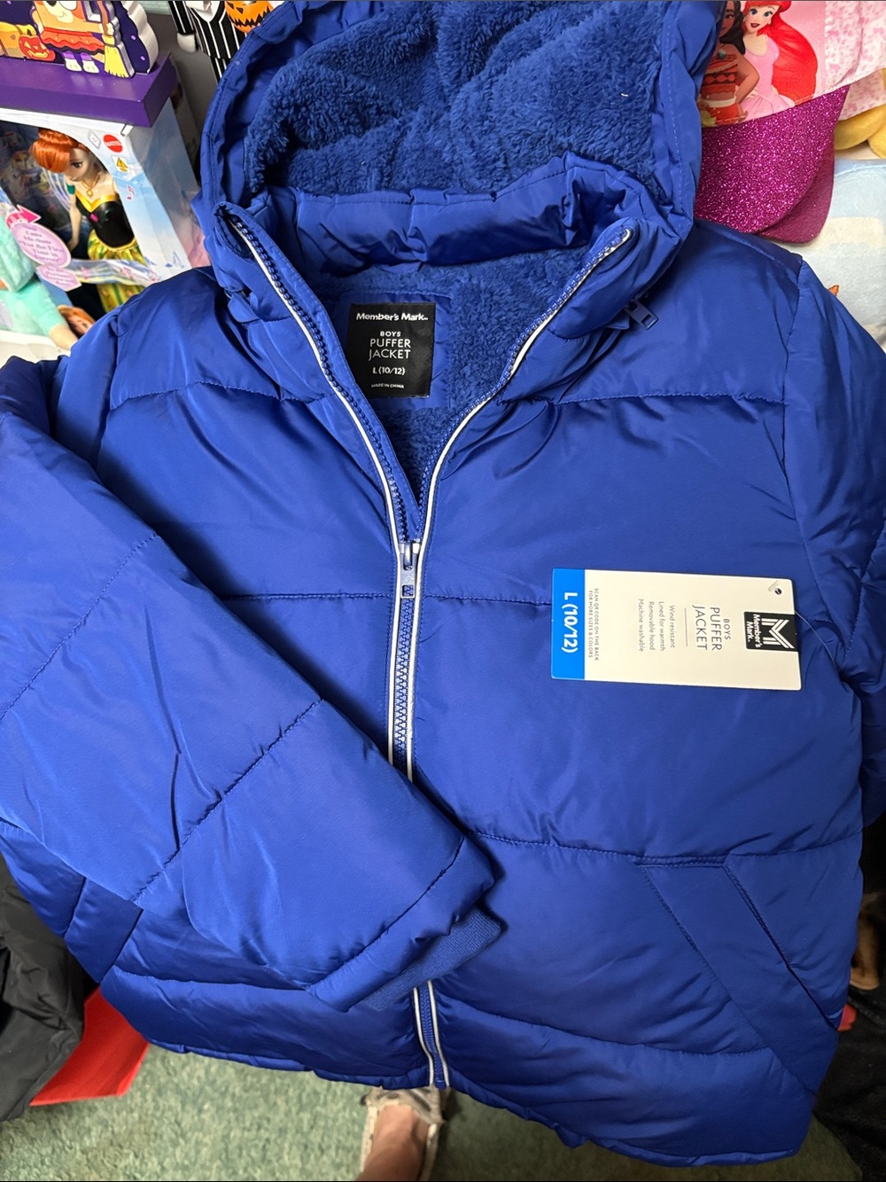 Member's Mark Kids' Royal Blue Puffer Jacket with Hood